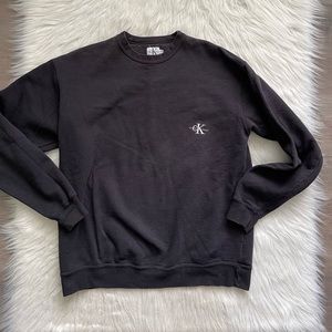 Calvin Klein Men's faded Black crewneck Sweatshirt unisex size Medium